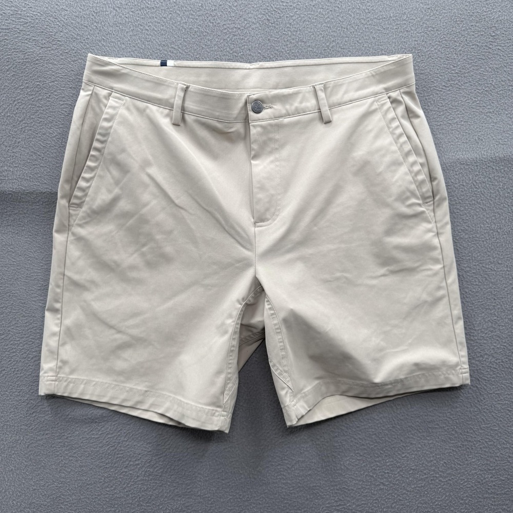 Rhoback Shorts Mens 36 Beige Performance Stretch Chino 8 Inseam Pockets